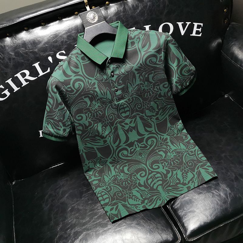 Áo Thun polo Ngắn Tay Cỡ Lớn In Họa Tiết Thời Trang Cho Nam