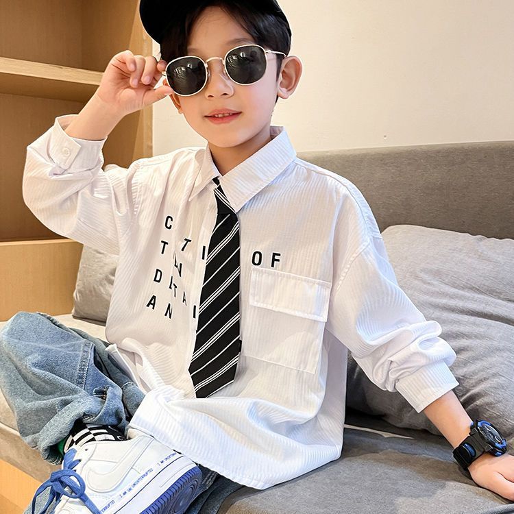 Hàng Mới Về Mới Áo Sơ Mi Tay Dài Phong Cách Preppy Hàn Quốc 2022 Cho Bé Trai