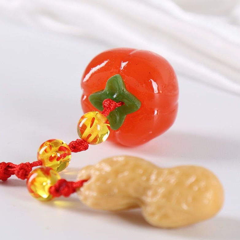 Dây Treo Điện Thoại / Móc Khóa Hình Hạt Đậu Phộng Persimmon Đẹp Mắt