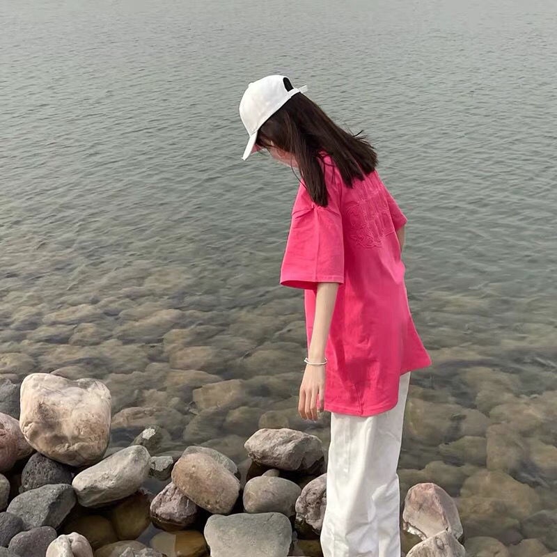 Áo Thun Tay Ngắn Dáng Rộng Thời Trang Mùa Hè Phong Cách Hàn Quốc Cho Nữ