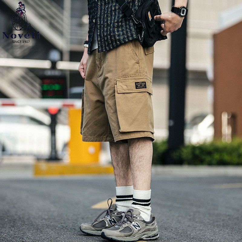 Quần Short Kaki 5 Tấc Ống Rộng Phong Cách Nhật Bản Thời Trang Mùa Hè Cho Nam