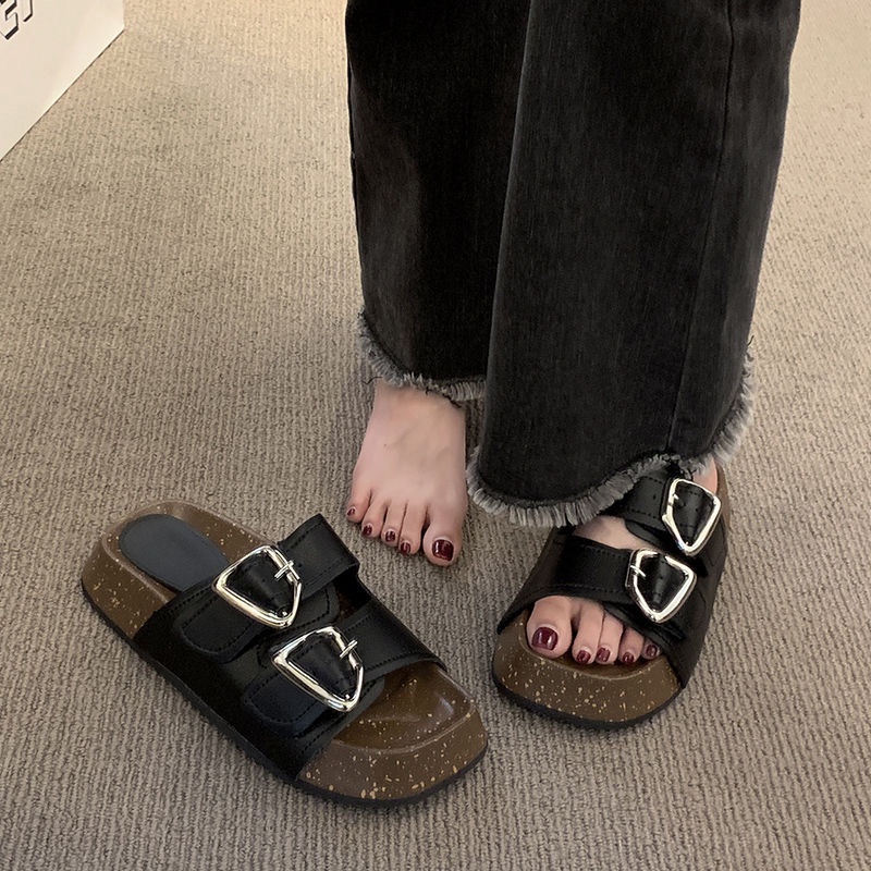 Dép Xăng Đan Đế Bằng Thời Trang Cao Cấp Cho Nữ Dép lê sỏ ngón nữ