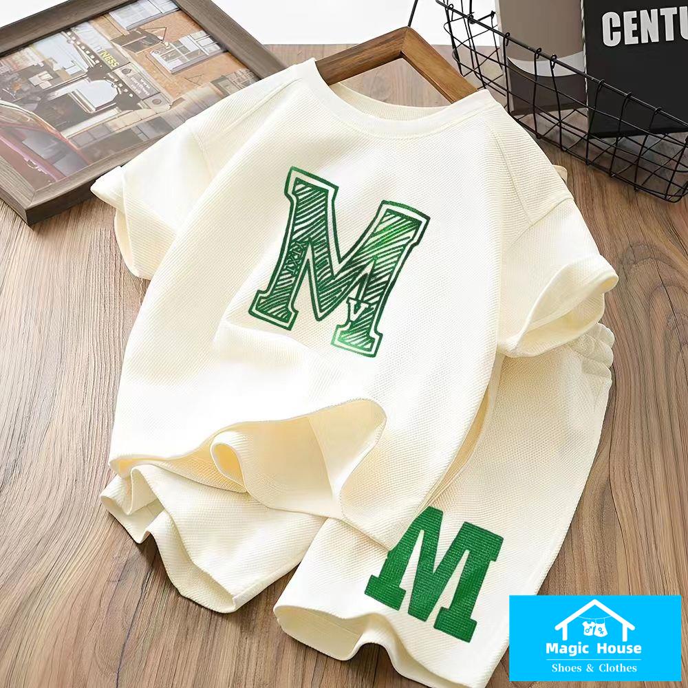Set Áo Thun Tay Ngắn Và Quần Short Dáng Rộng Phong Cách Phương Tây Thời Trang Mùa Hè 2023 Cho Bé Trai