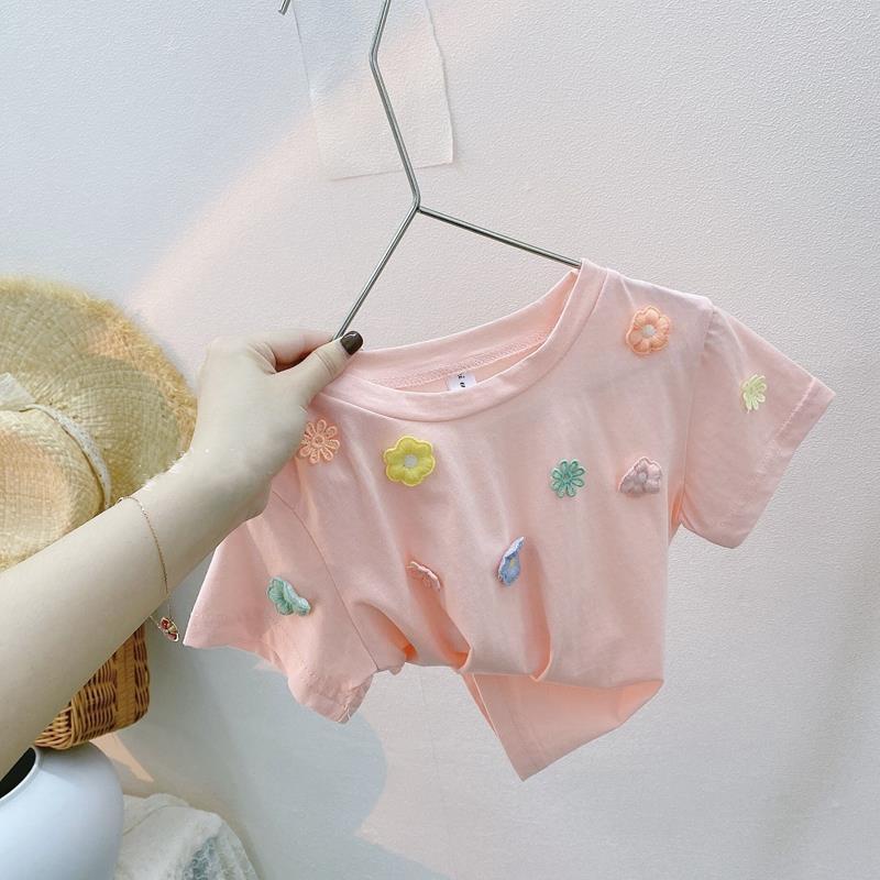 Áo Thun Tay Ngắn Phong Cách Thời Trang Mùa Hè 2024 Mới Cho Bé Gái