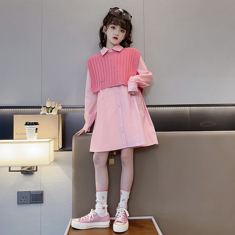 Đầm Sơ Mi Phong Cách Hàn Quốc Cho Bé Gái