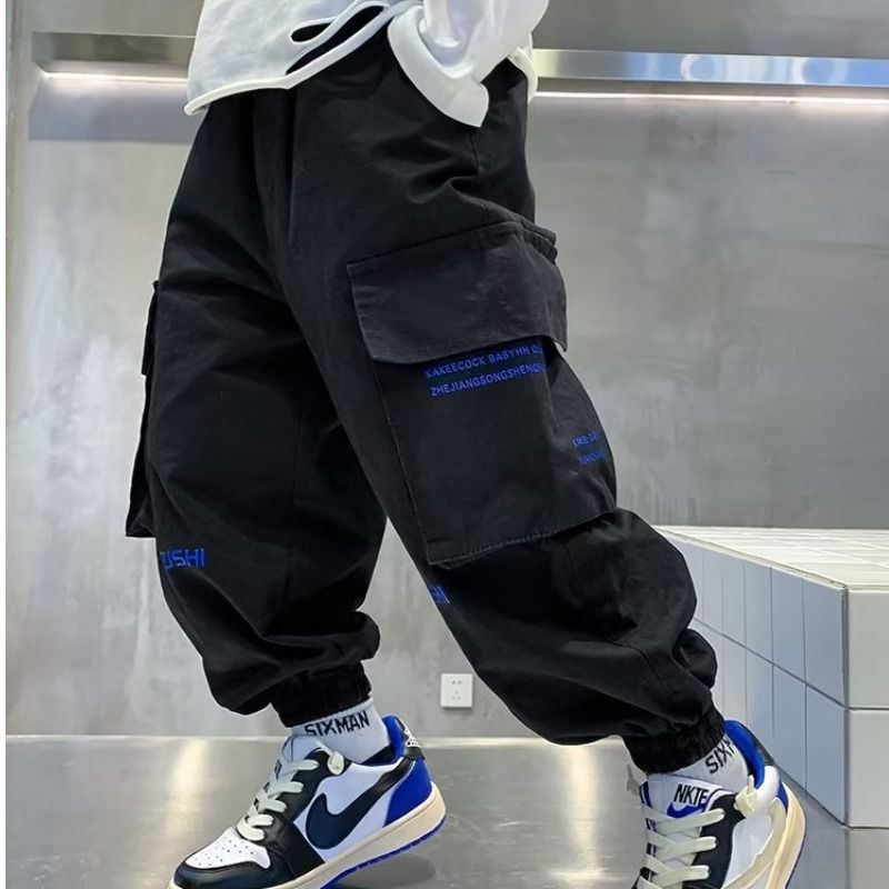 Quần Dài Thể Thao Có Túi Lớn Bằng cotton Nguyên Chất Thời Trang Xuân Thu Kiểu Mới Cho Bé Trai