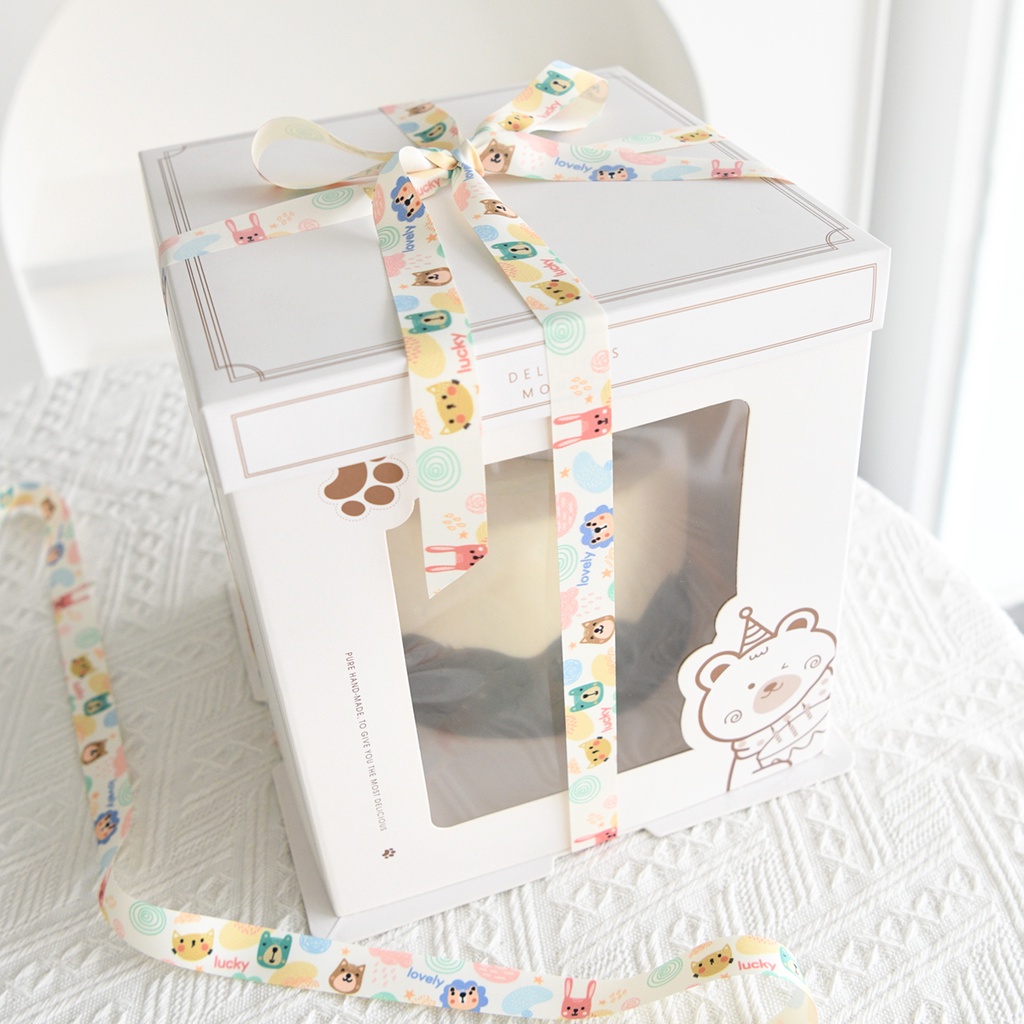 Cuộn Dây Ruy Băng Họa Tiết Hoạt Hình Trang Trí Bánh Kem Cho Bé