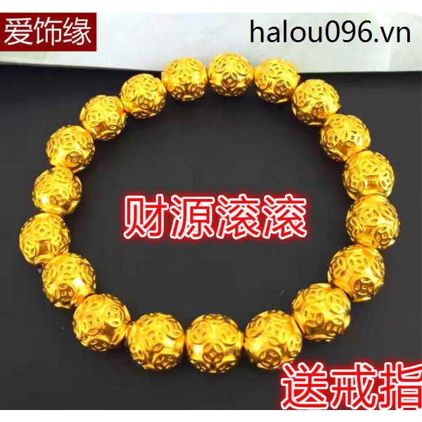 Hot-bán vàng cát việt nam dài không phai vàng 18k mạ vàng rắn vòng tay hạt tiền châu âu đồng xu giả vàng đàn ông phụ nữ vòng tay cặp đôi