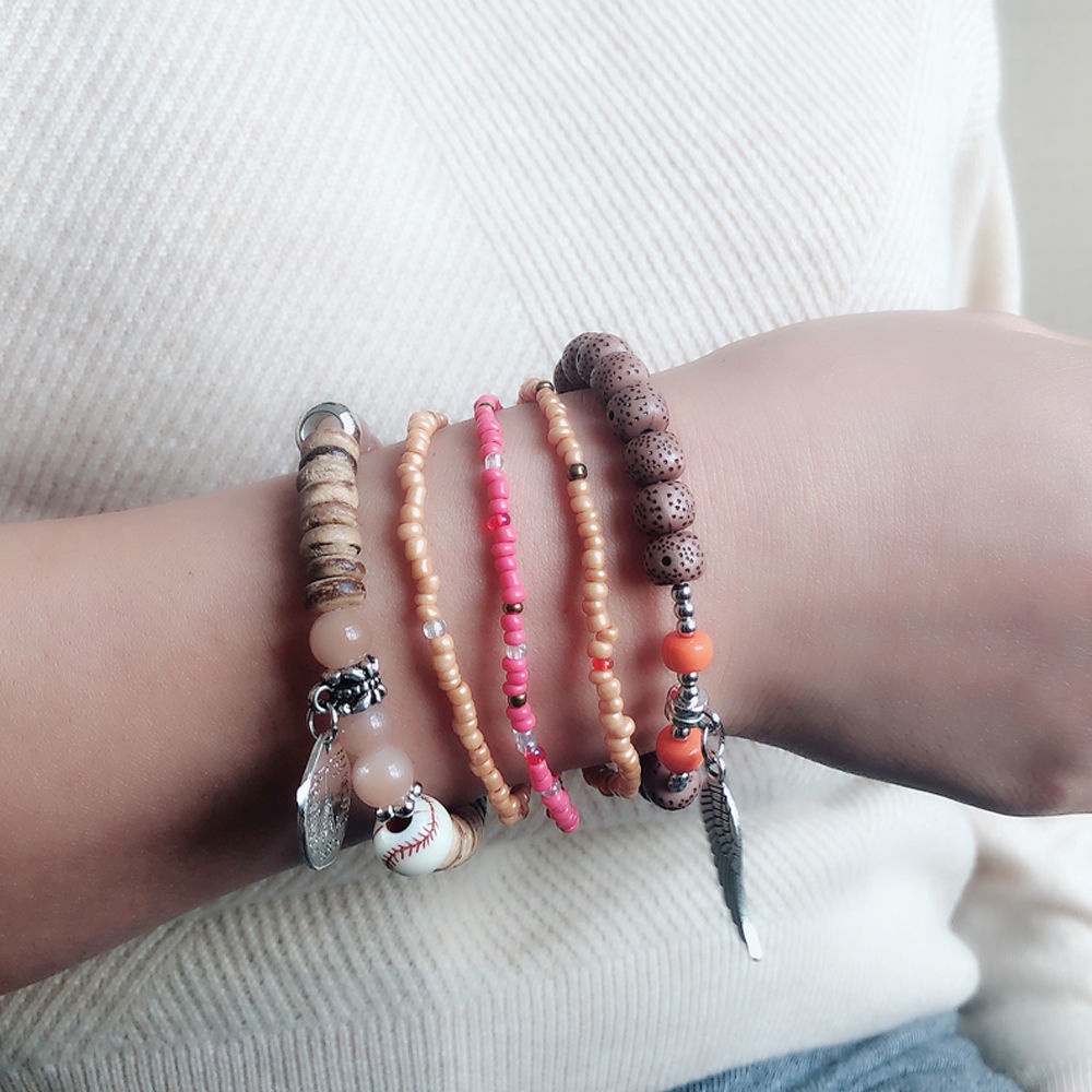 Vòng Tay Nhiều Lớp Xâu Hạt Phong Cách Dân Tộc Bohemian Cổ Điển Thời Trang Cho Nữ