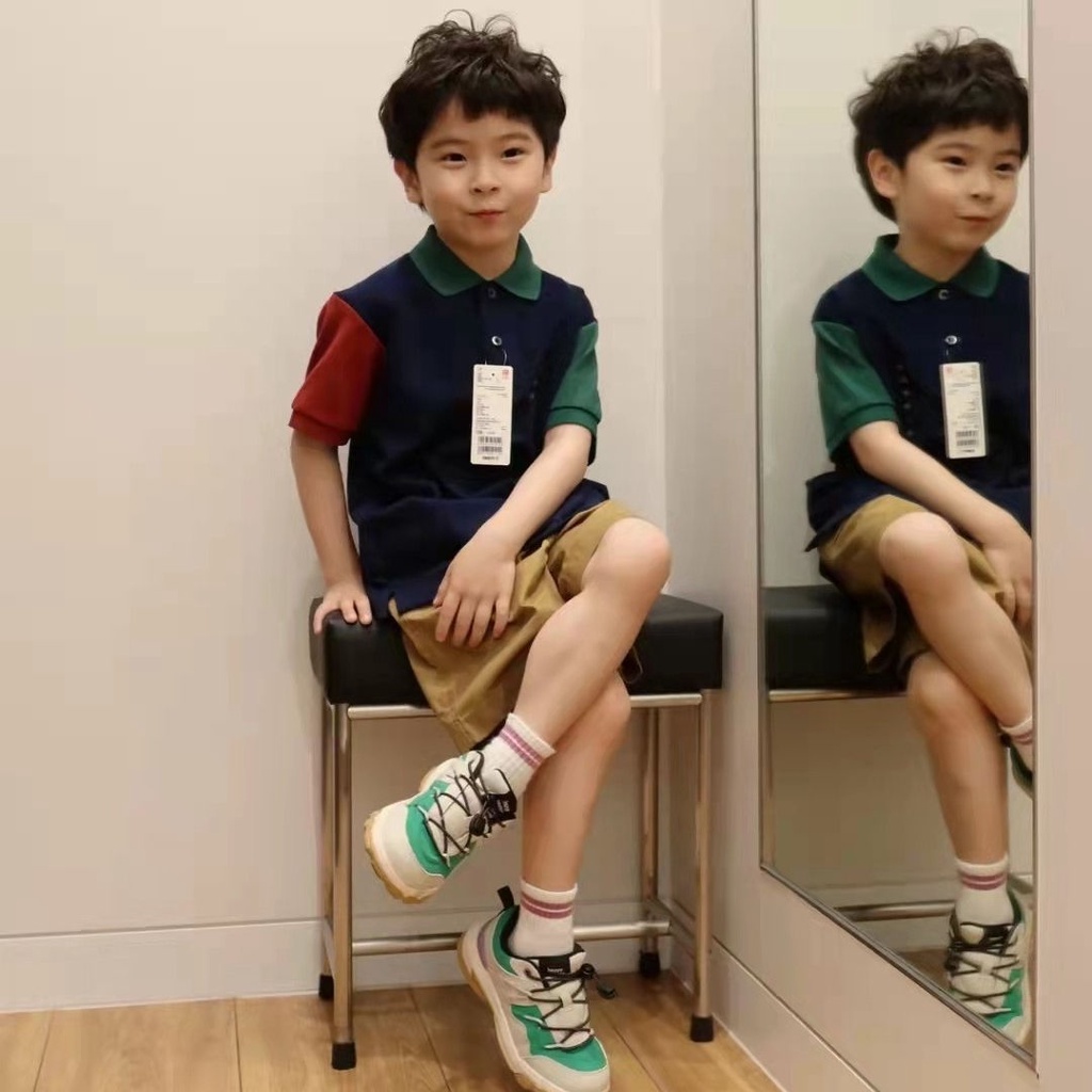 Áo Thun POLO Ngắn Tay Kèm Quần Ngắn Thời Trang Cho Trẻ Em Trai