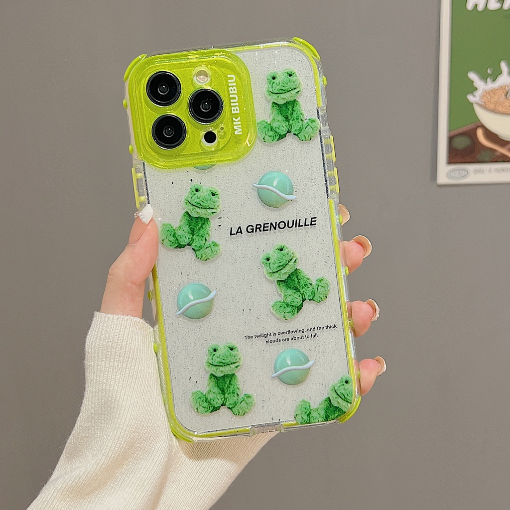 Ốp Điện Thoại tpu Dẻo Trong Suốt Họa Tiết Hoạt Hình Chú Gấu &amp; Ếch Cho iphone 13 14 12 11 pro max