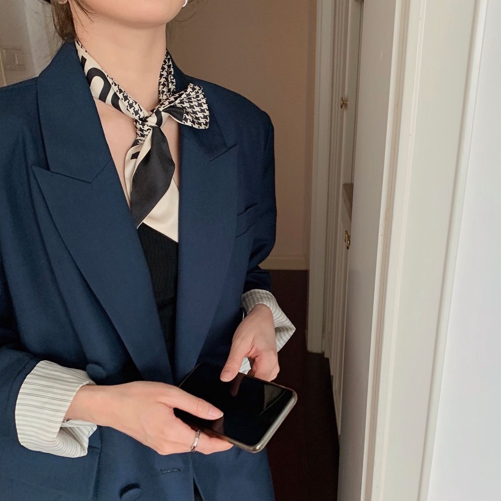 Khăn Quàng Cổ Lụa Cao Cấp Thanh Lịch Cổ Điển Pháp Hợp Thời Trang Hepburn