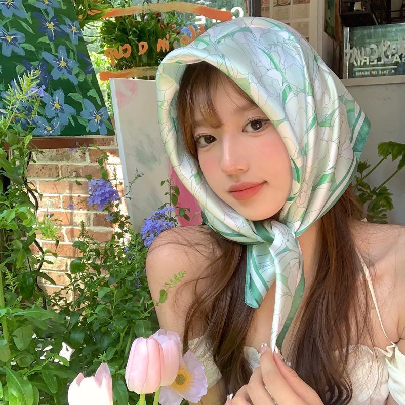 Khăn Quàng Cổ Chống Nắng In Họa Tiết Phong Cách Pháp Cổ Điển Dễ Phối Đồ Thời Trang Mùa Hè Cho Nữ