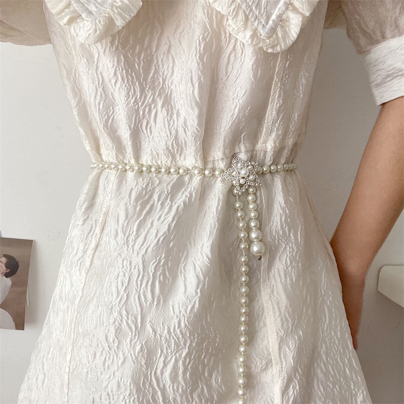 Thắt Lưng Chuỗi Hạt Ngọc Trai Cao Cấp Thời Trang Mùa Hè Dành Cho Nữ