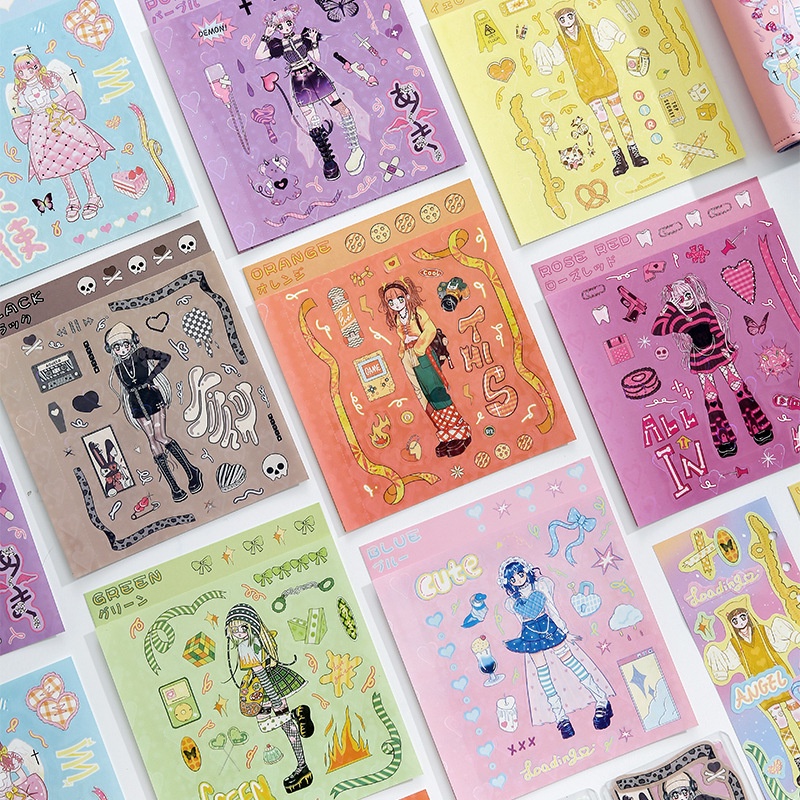 1 Tờ Nhãn Dán Trang Trí Hình Nhóm Nhạc Nữ Hàn Quốc Ngọt Ngào Xinh Xắn DIY