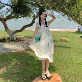 Đầm Đi Biển Dáng Rộng Đính Nơ Xinh Xắn Thời Trang Mùa Hè