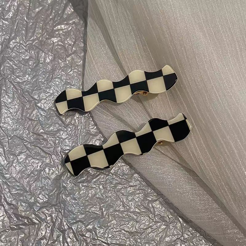 Xiao Xiangfeng Kẹp Tóc Hàn Quốc ins Bảng Đen Trắng Không Để Lại Dấu Hai Bên Mỏ Vịt c