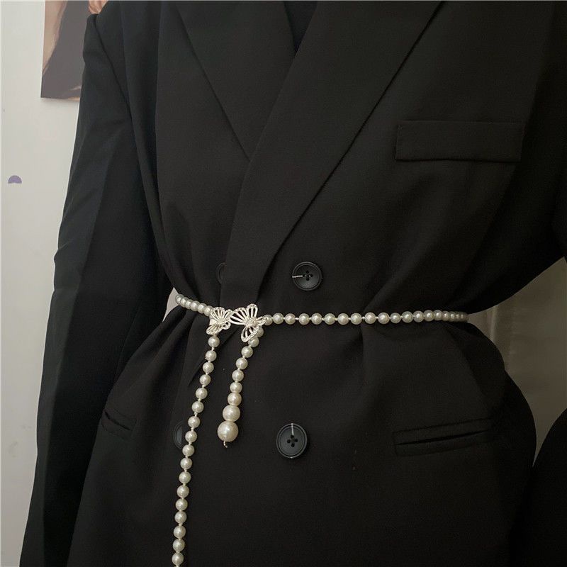 Thắt Lưng Đính Hạt Ngọc Trai Đơn Giản Thời Trang Phong Cách Hàn Quốc Cho Nữ