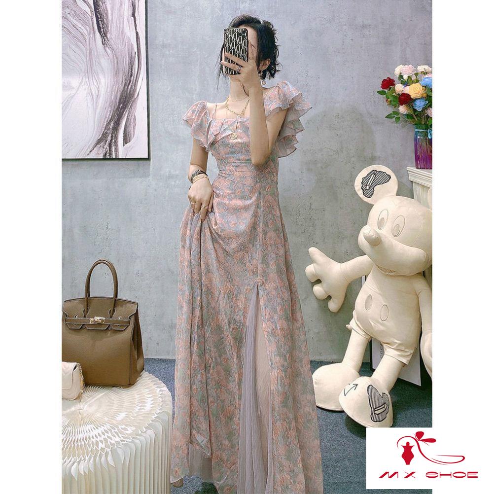 Hàng Có Sẵn ~  Đầm Hoa Hai Dây Phong Cách Pháp Nhẹ Nhàng Ngọt Ngào Cho Nữ