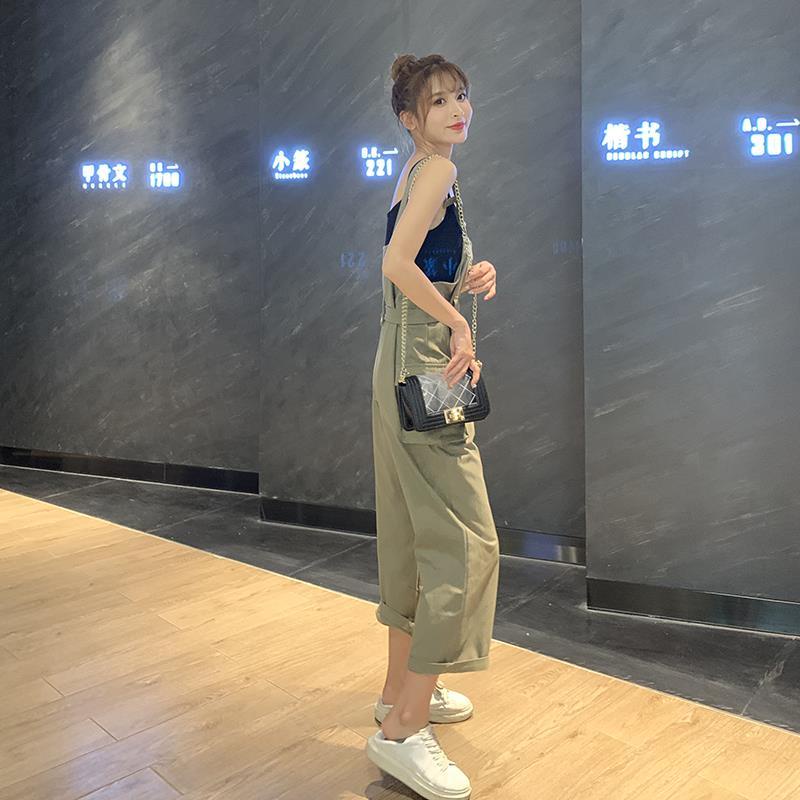 [Bán Chạy] ins Quần Yếm Dáng Rộng Eo Hẹp Phong Cách Hàn Quốc Mùa Hè Thu Mới Cho Nữ Sinh