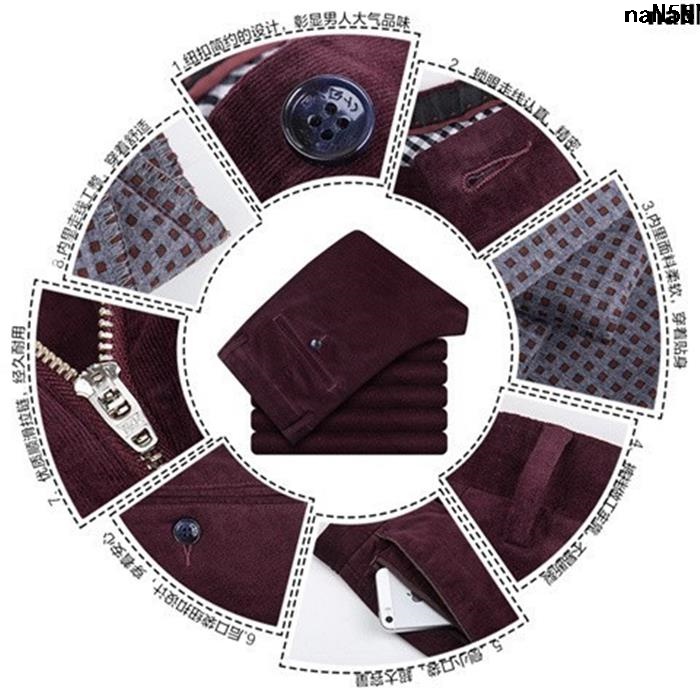 Cotton sliver > Quần Nhung Kẻ Lưng Cao size Lớn Cho Đàn Ông Trung Niên