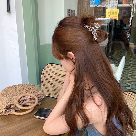 Kẹp Tóc Hình Ngôi Sao Bằng Kim Loại Cao Cấp Phong Cách Hàn Quốc