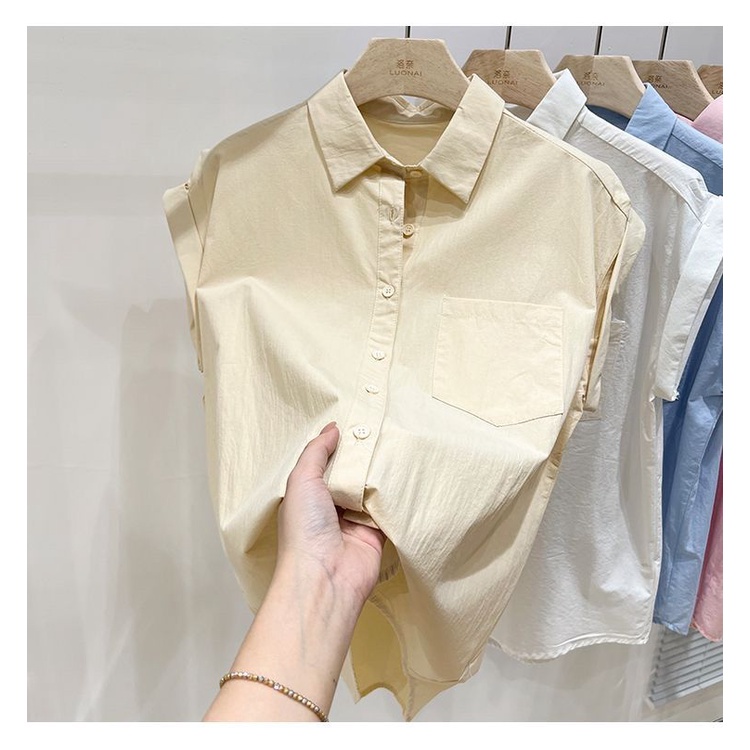 Áo Sơ Mi Ngắn Tay Dáng Rộng Cổ Polo Thời Trang