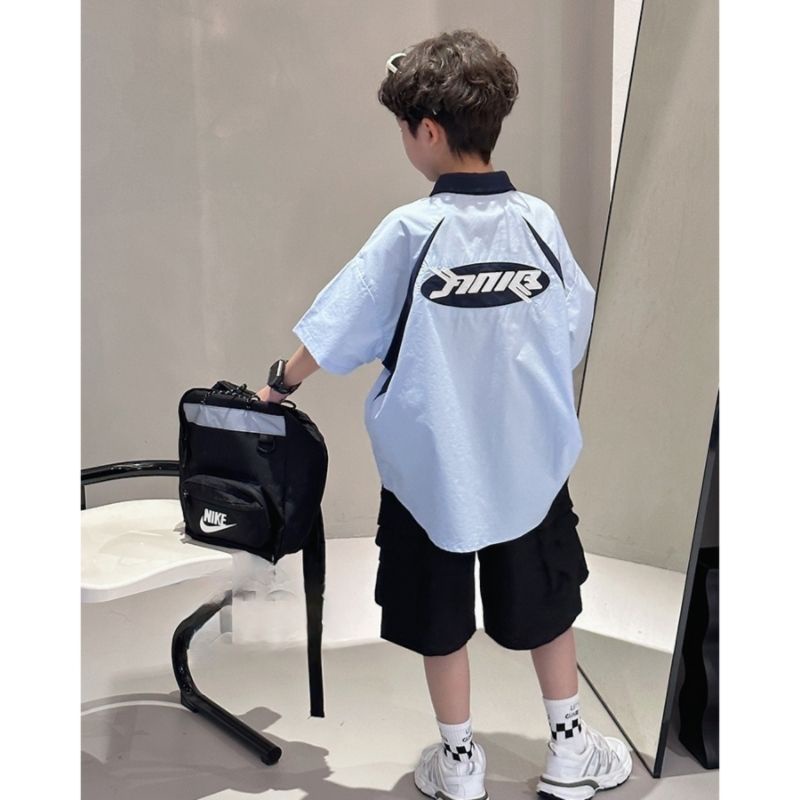 Hàng Mới Về Áo Sơ Mi Ngắn Tay Phong Cách Preppy Mẫu Mới 2023 Thời Trang Cho Bé Trai