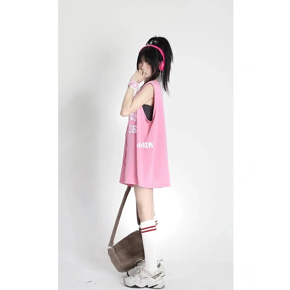 Áo Thun Thể Thao 100% Cotton Sát Nách Dáng Rộng Phong Cách Hip Hop Cá Tính