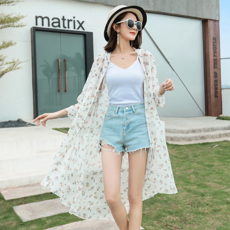 Áo Khoác Cardigan Chống Nắng Dáng Rộng Chất Liệu Chiffon Thời Trang Mùa Hè 2023 Mới Cho Nữ