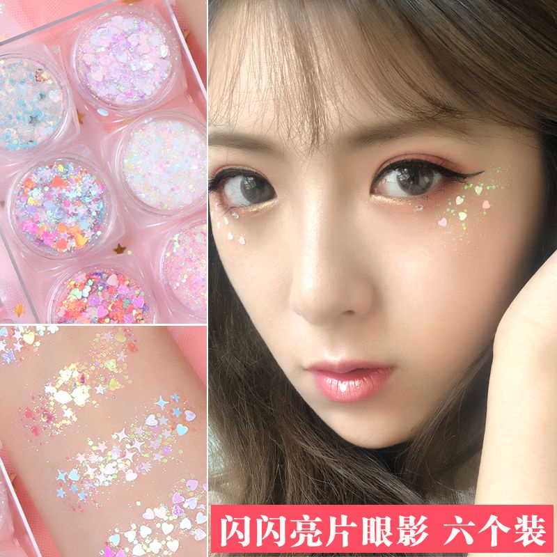 Gel Sequin Hình Ngôi Sao Lấp Lánh Trang Điểm Mắt Ngày Thiếu Nhi