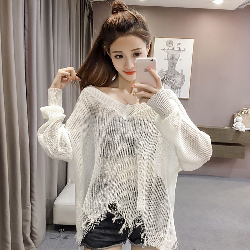Áo Sweater Chống Nắng Dáng Rộng Bằng Lụa Lạnh Mỏng Điều Hòa Nhiệt Độ Phong Cách Mới Cho Nữ