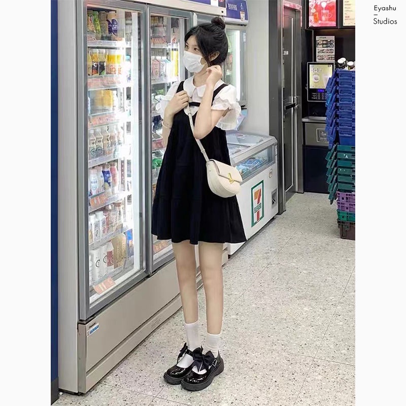 Đầm Hai Dây Giả Hai Mảnh Kiểu Búp Bê Dễ Thương Ngọt Ngào Thời Trang Mùa Hè