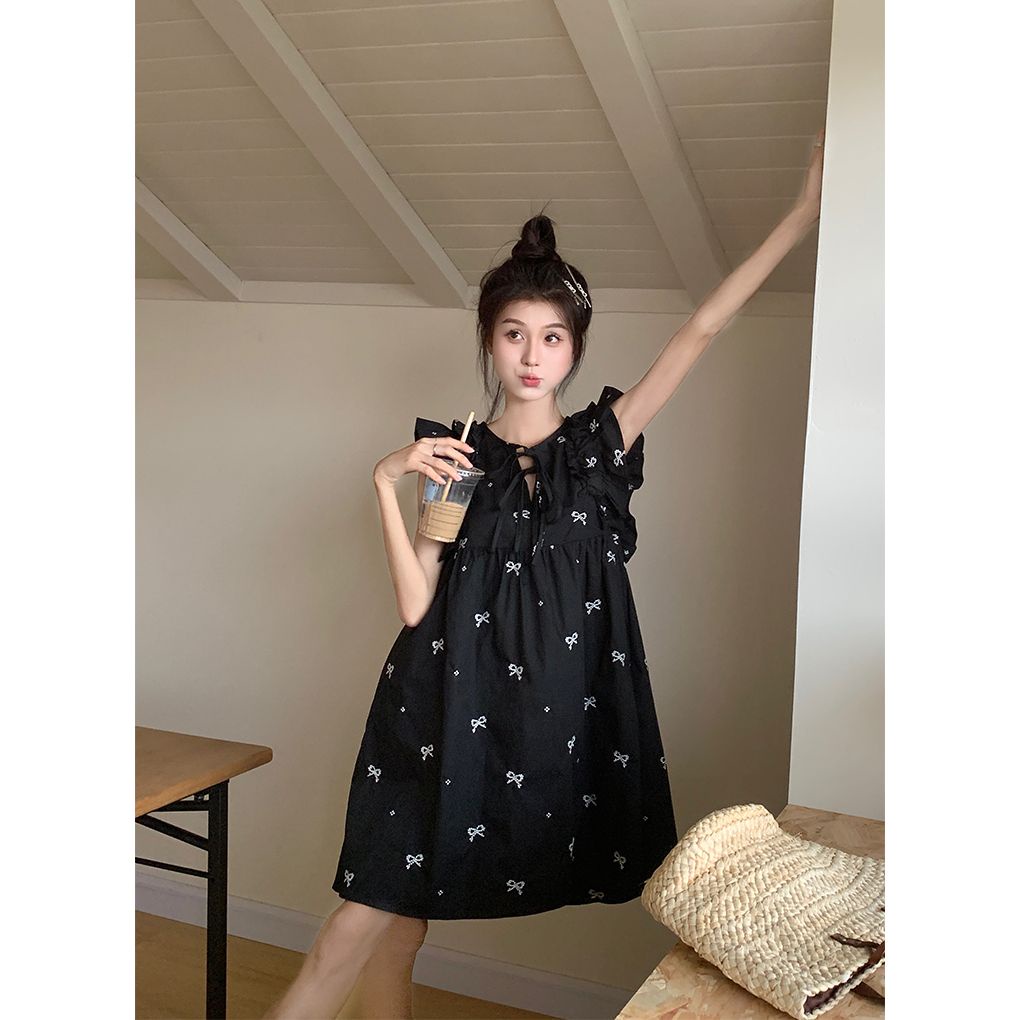 Đầm Búp Bê Họa Tiết Thêu Xinh Xắn Thời Trang Theo Phong Cách Pháp