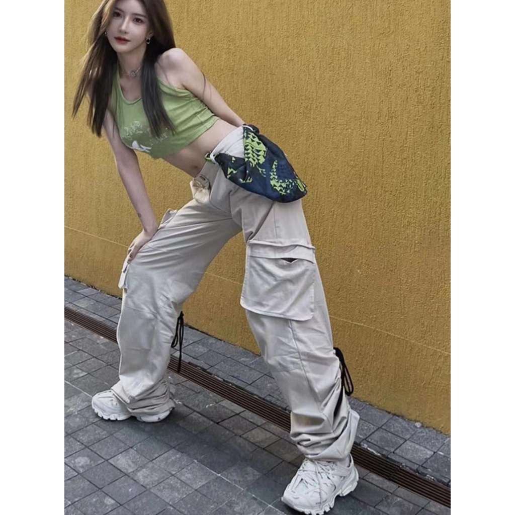 Quần Dài Ống Rộng Lưng Cao Phong Cách Retro Mỹ Thời Trang Xuân Hè Hàng Mới Chất Lượng Cao Dành Cho Bạn Nữ
