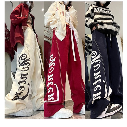 Quần Ống Rộng Dây Rút Phong Cách Đường Phố Chất Lượng Cao Phong Cách Mới Mùa Hè Cho Nữ 150kg