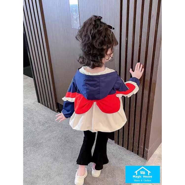 Áo Khoác Gió Phối Màu Thời Trang 2023 Cho Bé Gái