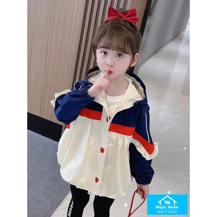 Áo Khoác Gió Phối Màu Thời Trang 2023 Cho Bé Gái