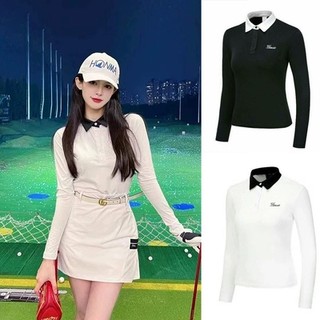 Bộ đồ đánh golf tay dài dáng ôm có lớp lót đàn hồi cao thoáng khí mùa thu đông phong cách mới cho nữ