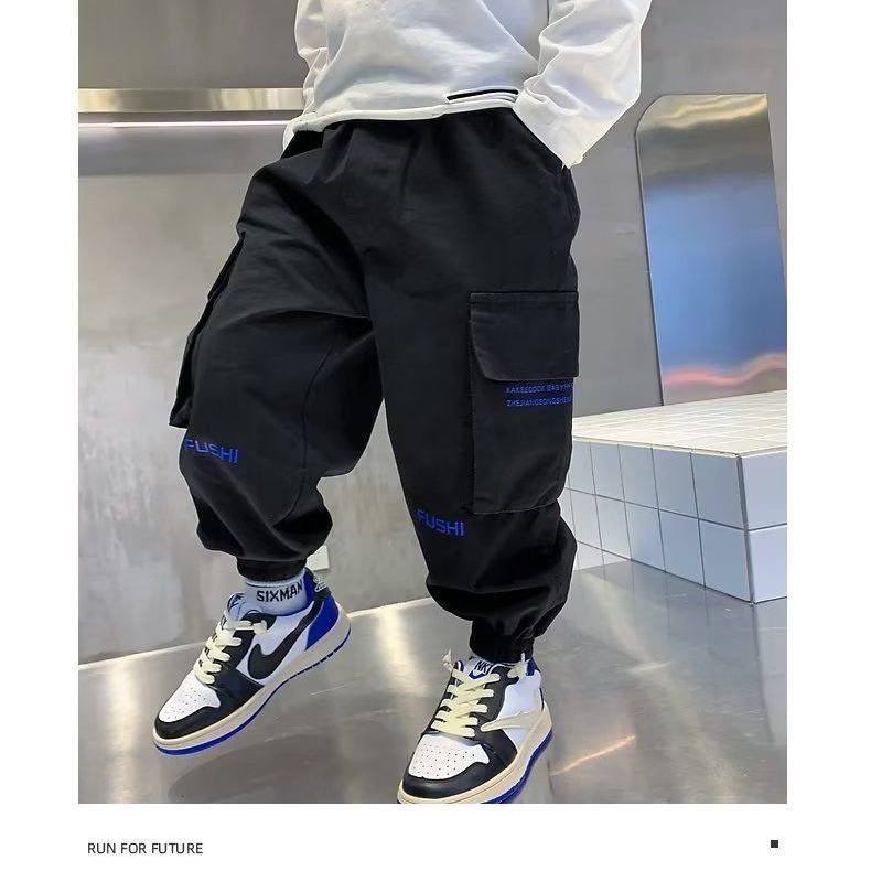 Quần Dài Thể Thao Có Túi Lớn Bằng cotton Nguyên Chất Thời Trang Xuân Thu Kiểu Mới Cho Bé Trai