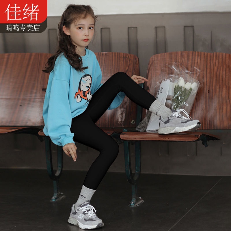 Hàng Có Sẵn ~  Quần Legging Mỏng Lưng Cao Co Giãn Phong Cách Cá Mập Mùa Hè Cho Trẻ Em Gái