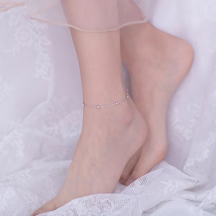 Lắc Chân Dây Xích Khóa An Toàn Bằng Bạc sterling Cao Cấp Thời Trang Mùa Hè Hàng Mới niche 2023 Dành Cho Bạn Nữ