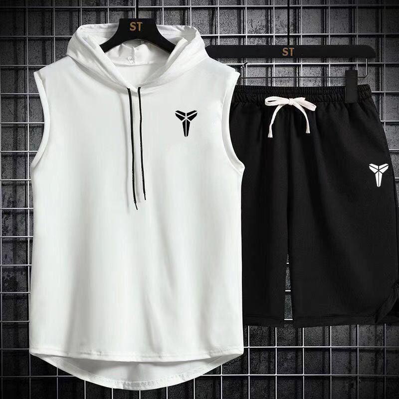 Bộ Trang Phục Thể Thao 12 Món Gồm Áo Thun Ba Lỗ Có Mũ Trùm Và Quần Short Thời Trang Mùa Hè Cho Nam