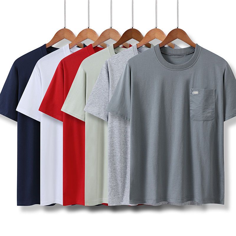 Áo Thun cotton Ngắn Tay Cổ Tròn Dáng Rộng Thời Trang Mùa Hè Cho Nam Trung Niên