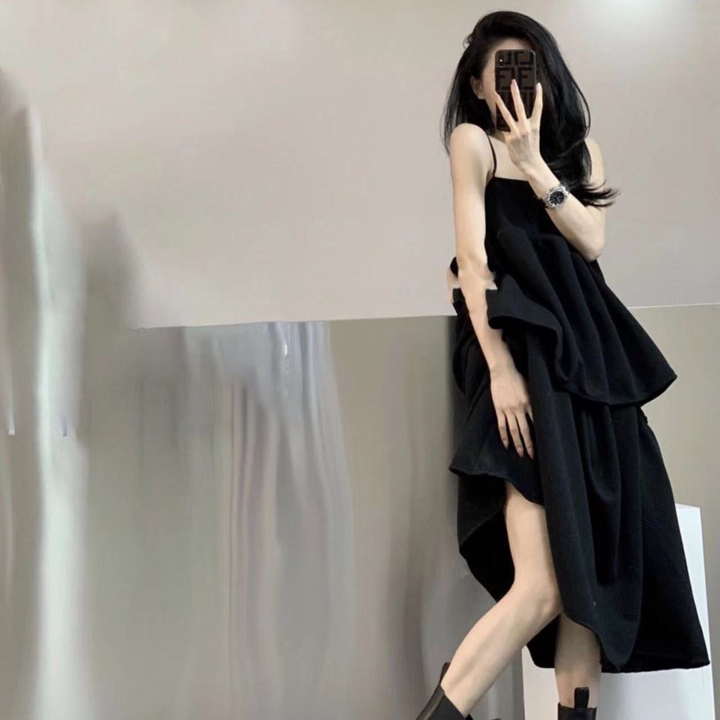 Bộ Áo Hai Dây + Chân Váy Thời Trang Mùa Hè 2023 Mới Mẻ Phong Cách Pháp Cổ Điển