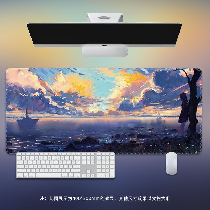 Tấm Lót Chuột Và Bàn Phím Chơi Game Hai Chiều In Hình Vẽ Phong Cảnh Anime