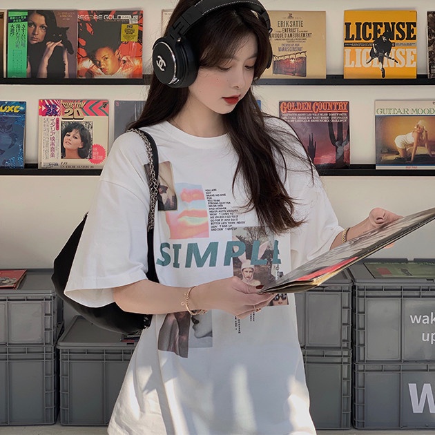 Áo Thun Ngắn Tay Form Rộng Phong Cách Năng Động Trẻ Trung Dành Cho Nữ