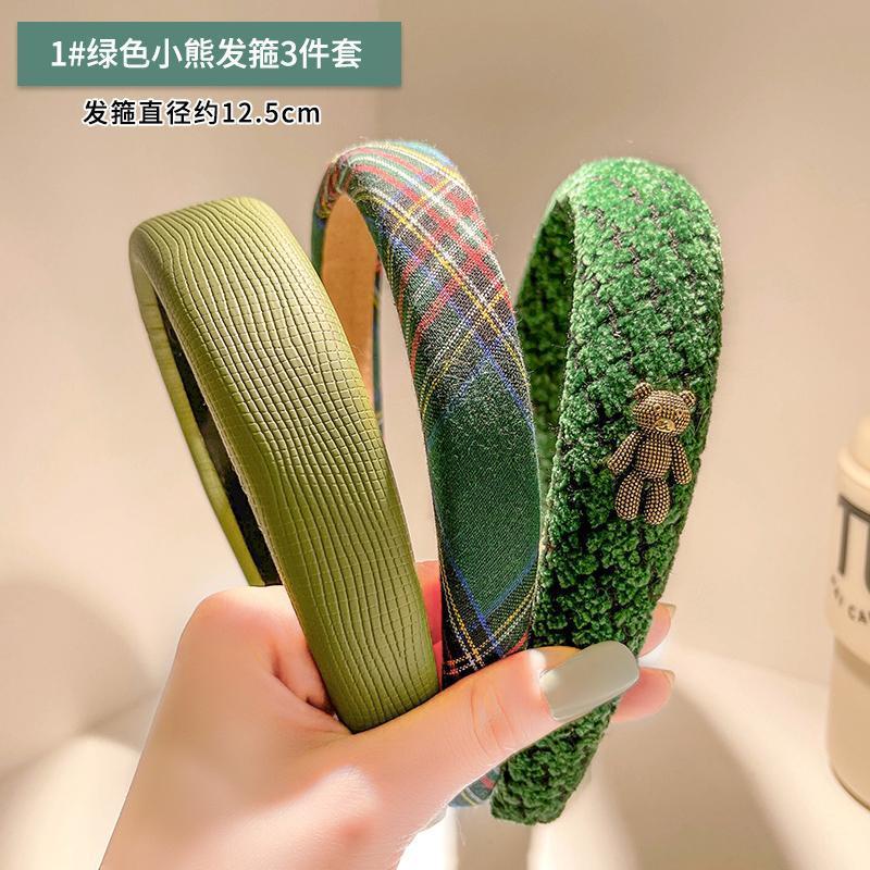 Net red Băng Đô Cài Tóc Bằng Bọt Biển Cỡ Nhỏ Màu Xanh Lá Cây Và Đầu Lâu Tươi Mới Cho Nữ