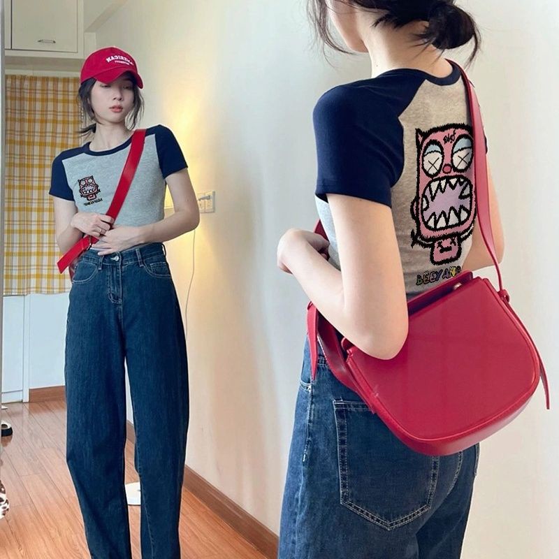 Áo Thun Ngắn Cổ Tròn Thời Trang Mùa Hè Quyến Rũ Cho Nữ