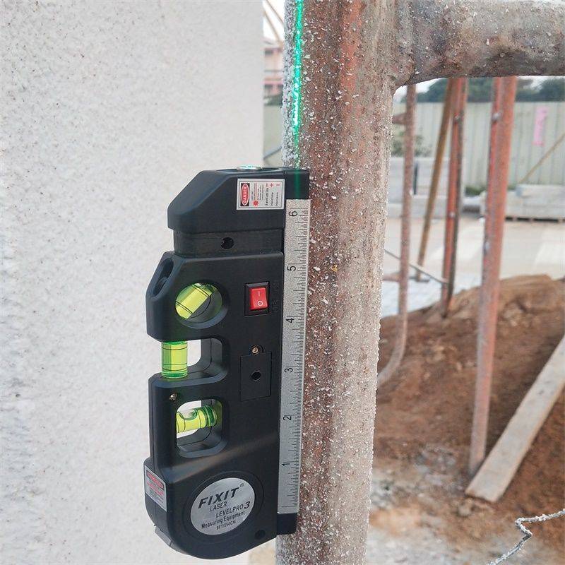 Thước Dây Laser Từ Tính Mạnh Mẽ Đa Năng 2 Đường Kẻ Ngang Cho Chế Biến Gỗ